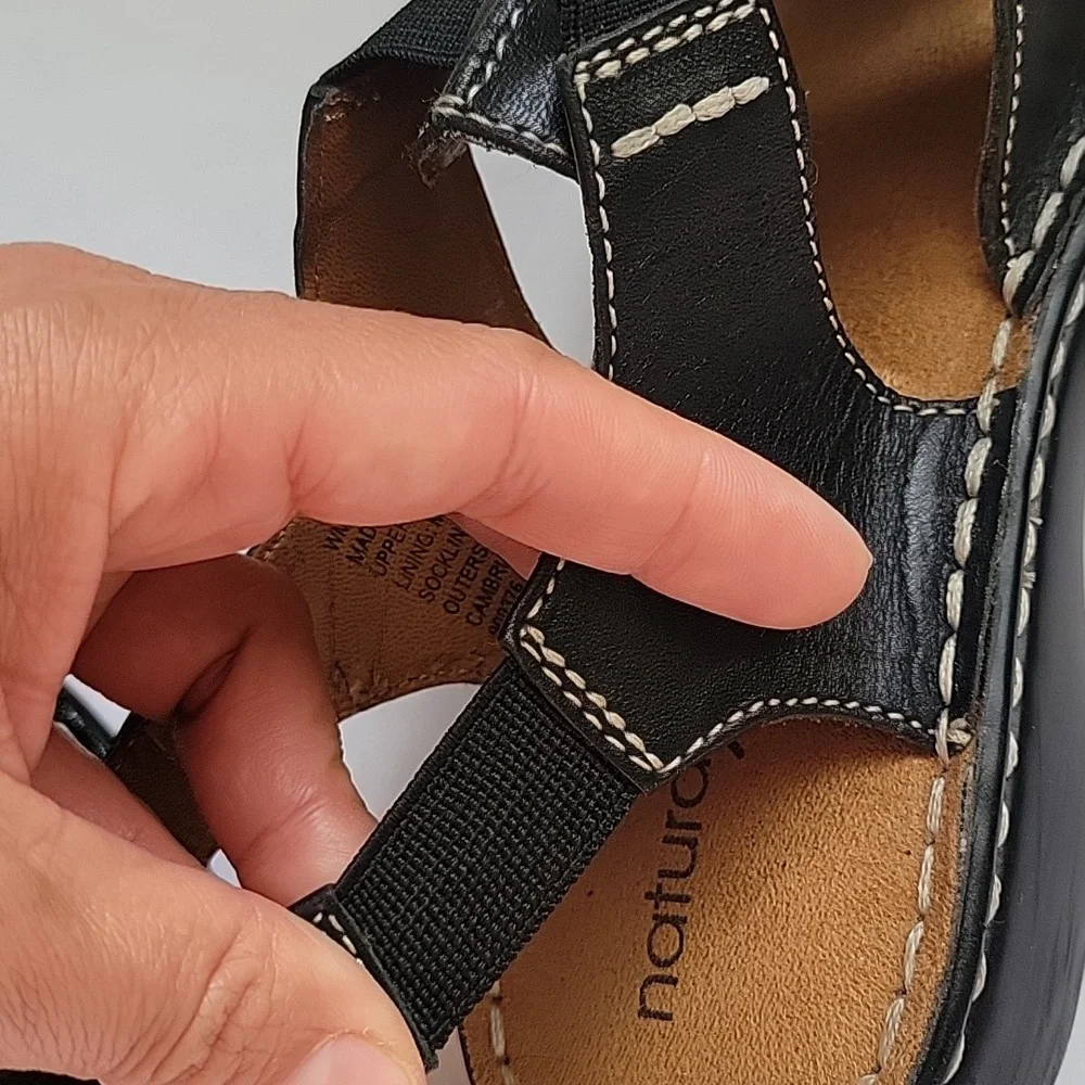 NATURALIZER Natural Soul. Sandal Black Leather. Size 6.5 - Picture 6 of 17